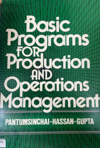 BASIC programs for production and operations management