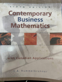 Contemporary business mathematics with Canadian applications