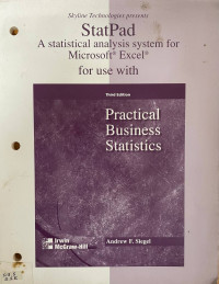 STATPAD : a statistical analysis system for Microsoft Excel